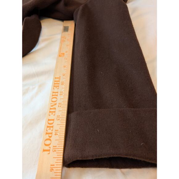 90s ZLM Chocolate Brown Wool Rabbit Hair Blend Long Coat Fits Medium - Picture 7 of 11